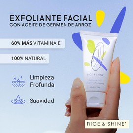 RICE & SHINE Exfoliante Facial con Aceite de Germen de Arroz Skin Care 100% Natural - 60% más de Vitamina E que el Aceite de Argán Limpieza Profunda y Suavidad en la Piel