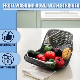 Drain Basket & Colander with Strainer - Fruit Cleaner Bowl Set with Integrated Design, Heat-Resistant & Non-Deformable