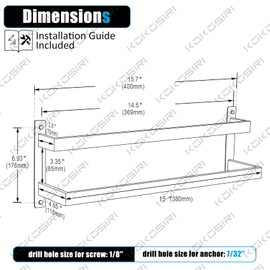 KOKOSIRI Towel Bars Hand Towel Holders 16 Inches Chrome Bathroom 2-Tiers Ladder Towel Rails Wall Mounted Towels Shelves Rack Polished Stainless Steel, B5008CH-L16