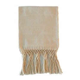 ALKIMIA INC Mexican Handmade Cotton Rebozo Shawl (Ivory, Medium)
