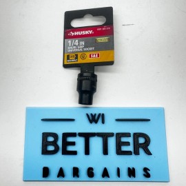 Husky 1/4" Knurl Grip Universal Socket 3/8" Non-Impact SAE Free Shipping  READ