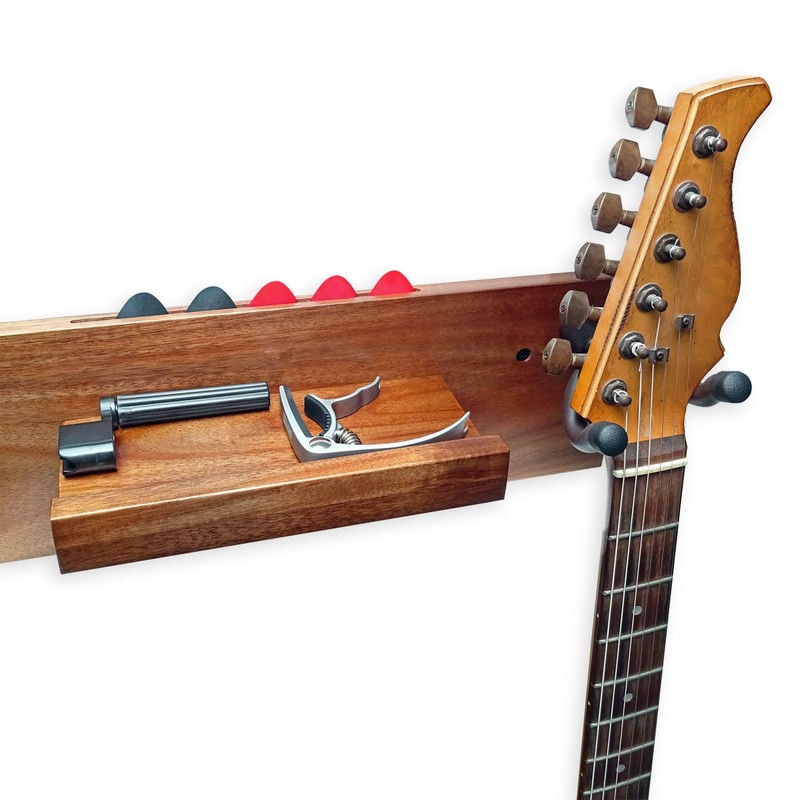 keepdrum GS039a Double Guitar Wall Mount Wooden Wall Mount for