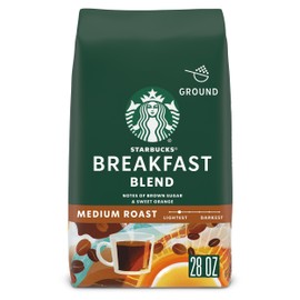 Starbucks Ground Coffee, Medium Roast Hot or Iced Coffee, Breakfast Blend, 28 oz ​