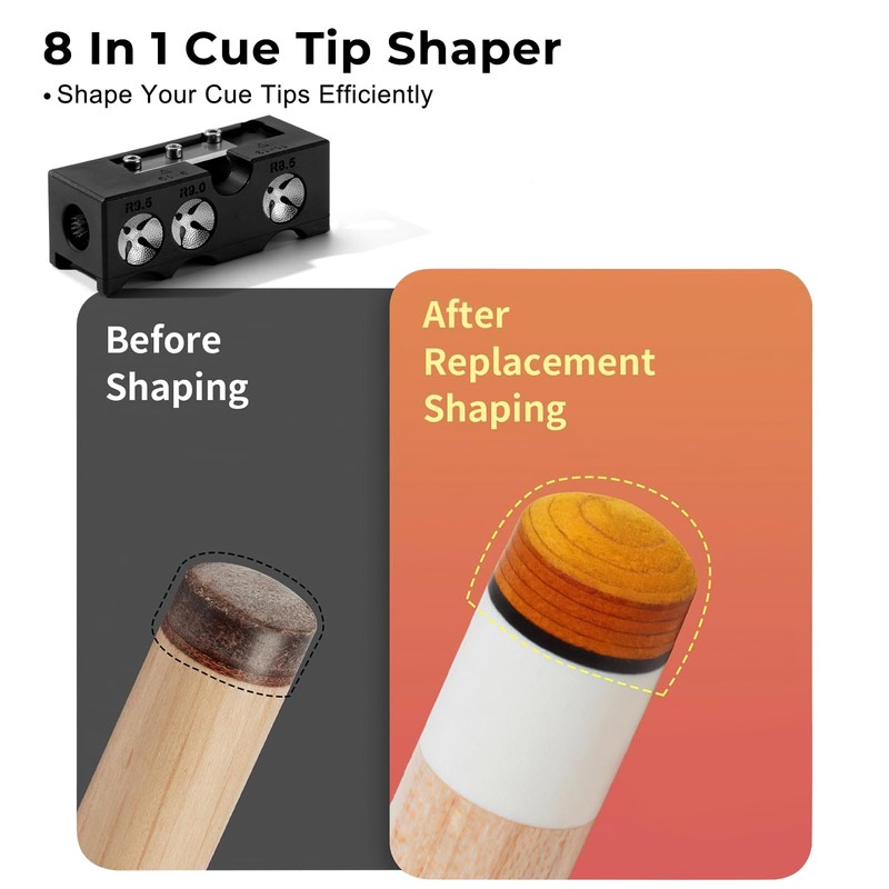 ZLLkeji Billiard Pool Cue Tips Repair Tool 11 in 1
