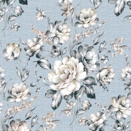 ReWallpaper Blue Peel and Stick Wallpaper Vintage Blue & White Chinoiserie Wall Paper Adhesive Removable Flower Contact Paper Peel & Stick Wall Mural for Bedroom Bathroom Sticky Toile 17.5in X 10ft