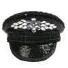 GIFTSHOP101 Black Steampunk Captain Hat with Silver Rhinestones for Burning