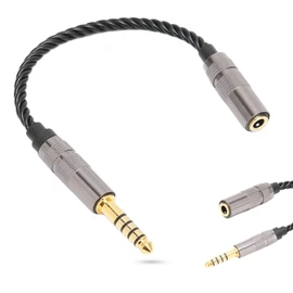 Gold Plated 4.4MM Balanced Male to 3.5MM Stereo Female Adapter Cord for Lotoo, FIO M11, Cayin, IBasso with OFC Core, 15cm Length