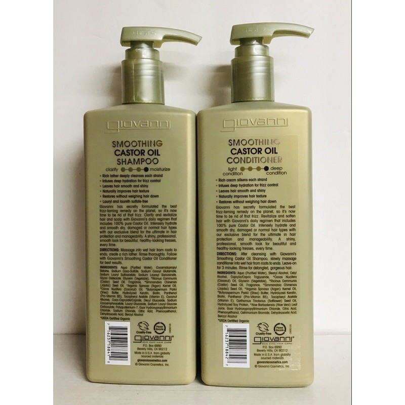 Giovanni ~ Castor Oil Smoothing Shampoo & Conditioner with Keratin
