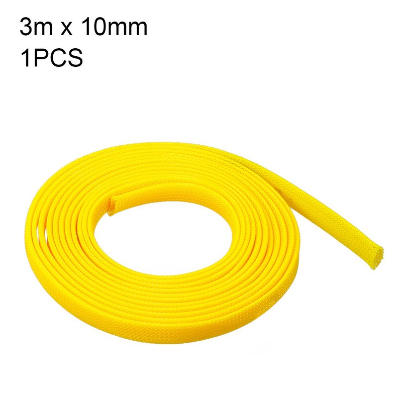 uxcell Expandable Sleeving, 3/8-inch 10ft Cable Sleeve, Yellow
