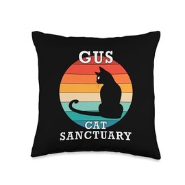 Gus Cat Sanctuary Group Family Reunion Name Throw Pillow