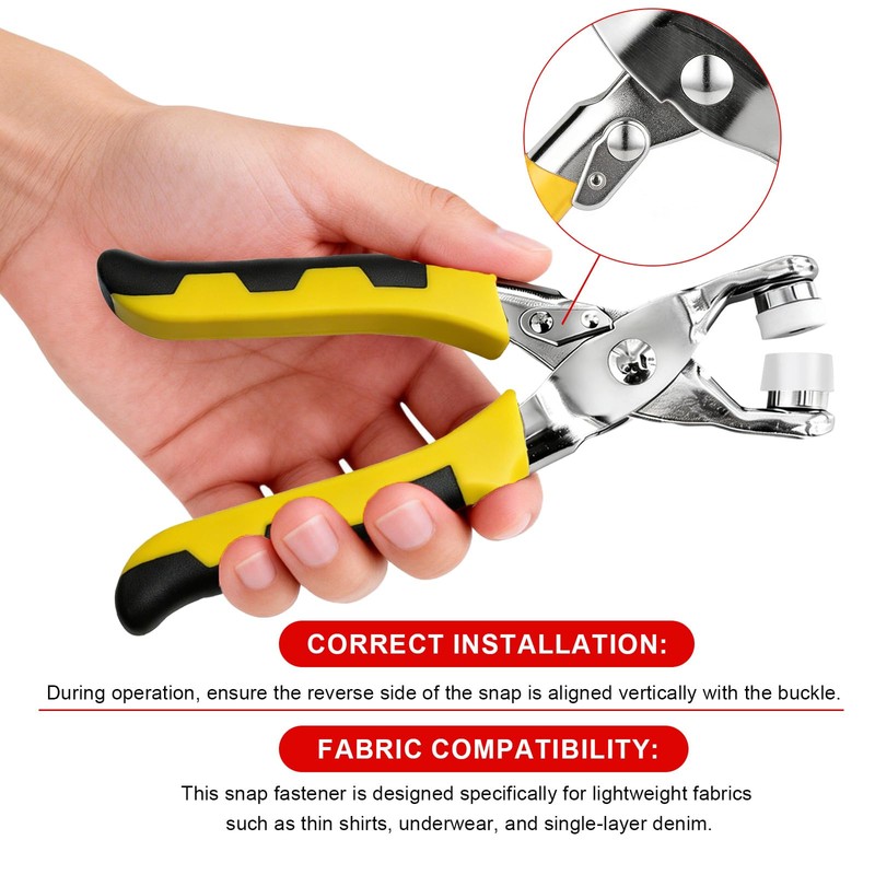 NXTOV 11.5 mm Pearl Snaps Button Kit with Fastener Pliers