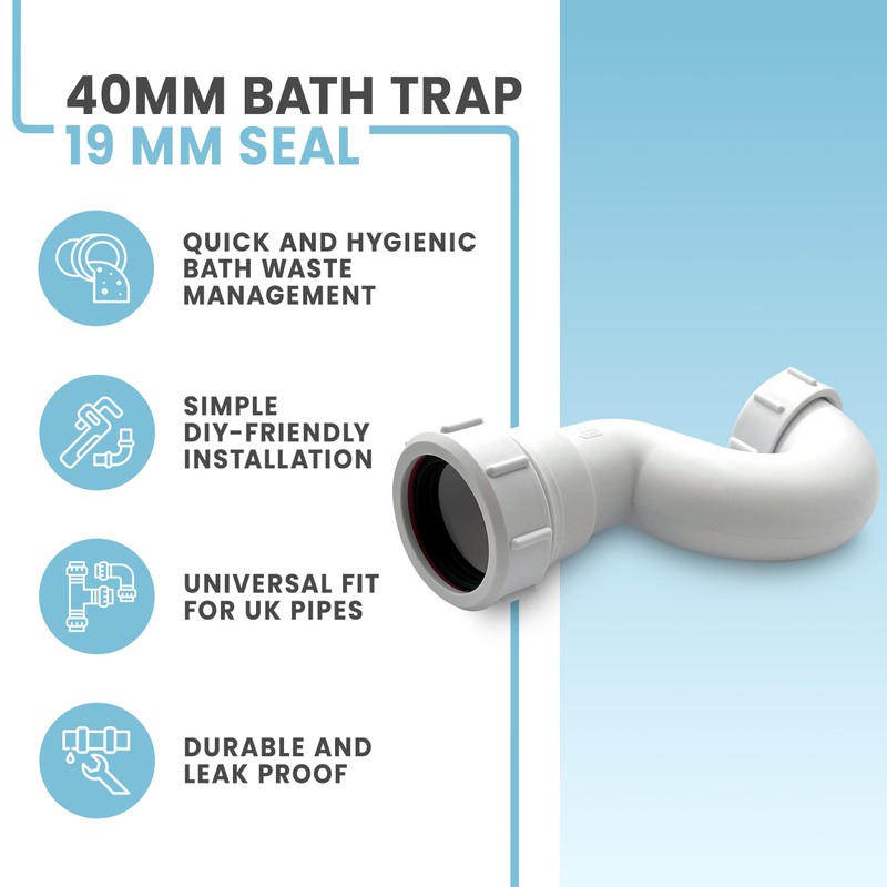 CranPlas | Shower Waste Trap | Bath Trap 40mm |