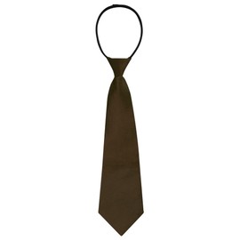 Allegra K Men's Pre-Tied Zipper Tie Solid Color Formal Casual Adjustable 8cm Wide Tie Brown 35 cm/13.8"