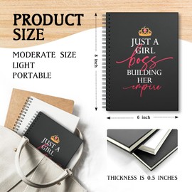 XKZGSZB Just A Girl Boss Building Her Empire，Funny Hardcover Spiral Notebooks With 160 Pages，Gift for Girl Boss, Farewell Retirement Gift for Girl Boss, Employee Thank You Gift, Writing Notebooks