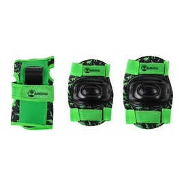 Madivo Dino Set 2-in-1 Inline Skates / Triskates Adjustable | ABEC-5 Roller Skates | Inline Skates Convertible to Roller Skates | Green/Black | Sizes: 26-29, 30-33 (Only Protector Set)