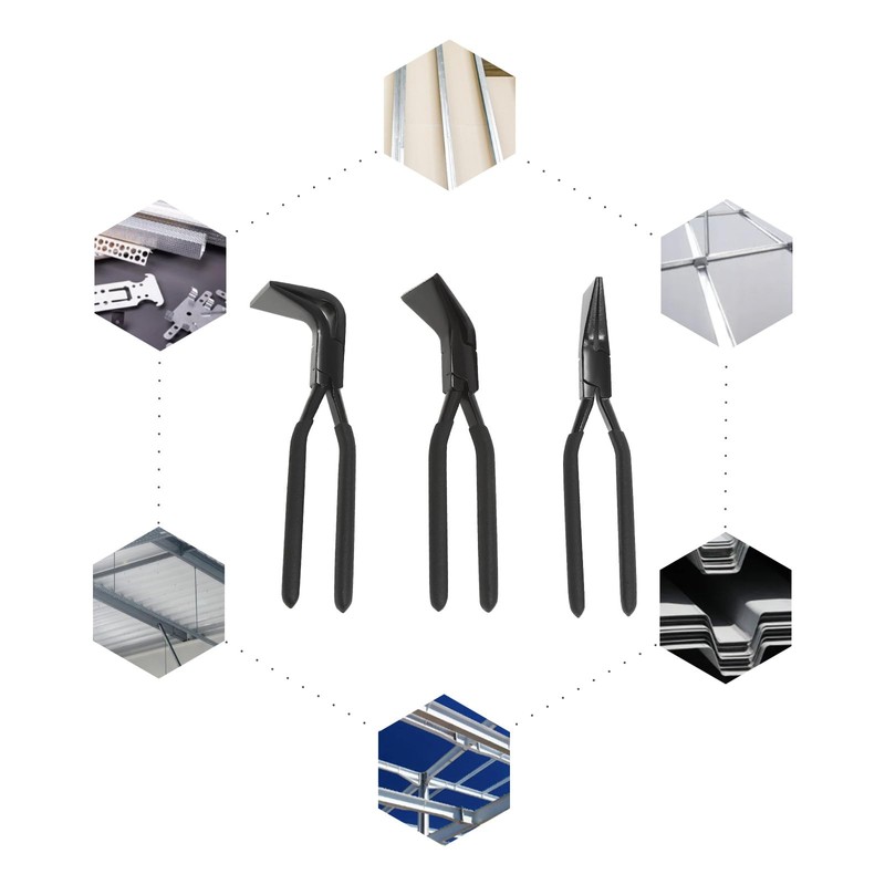 CNCEST Sheet Metal Hand Seamers,3-Pieces Straight & 45° & 90°