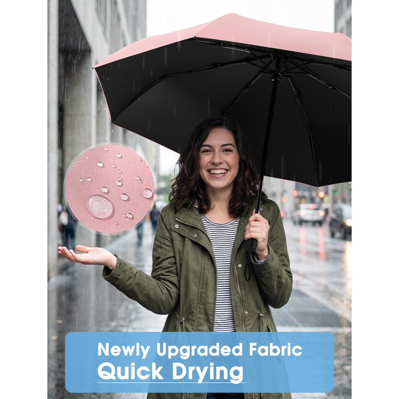 Yoobure Compact Travel Umbrella - Windproof Umbrellas for Rain, Small