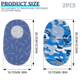 LNQ LUNIQI Ostomy Bag Cover, Pack of 2, Washable Ostomy Bag Cover, Soft Colostomy Bag Cover, Breathable Ostomy Bag Cover for Colostomy, Ileostomy, Urostomy, blue, Practical