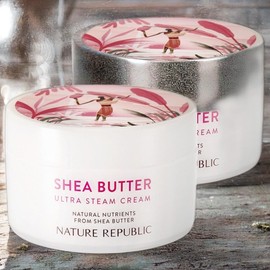 Nature Republic Moisturizing Skin Moisturizing Shea Butter Ultra Steam Cream 2 x 100ml / 네이처리퍼블릭 수분공급 피부보습 쉐어버터 울트라 스팀 크림 2개 100ml