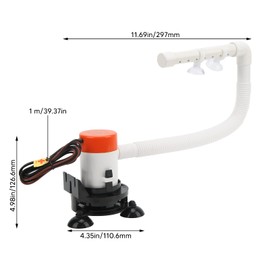 Livewell Pump For Boat 12 Volt Livewell Aerator Abs Bait Pump 12V 350Gph Maximum Flow Portable Boat Tank Fish Saver Aerator For Any Container