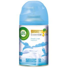 Air Wick Pure Freshmatic Refill Automatic Spray, Fresh Linen, 1ct, New Look, Same familiar smell of Fresh Laundry, Essential Oil, Odor Neutralization, Packaging May Vary, White