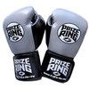 PRIZE RING "Professional 5.0" Genuine Leather Boxing Gloves Gray/Black (10oz)
