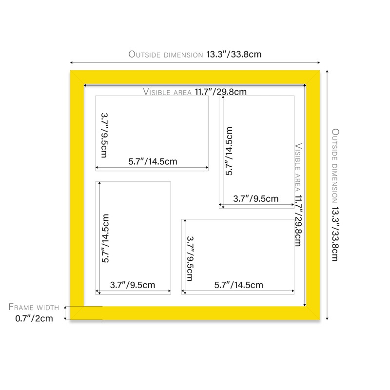 12x12 Inch 4 Opening Photo Collage Frame, Display Four 6x4