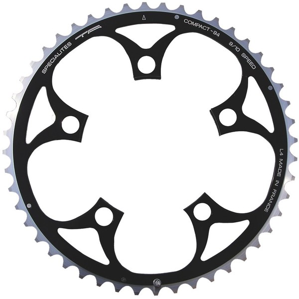Spécialités TA Unisex's Compact 94pcd 5 Arm 9 Speed Chainring, Black, Outer 50T