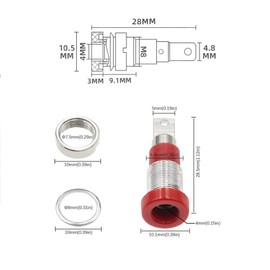 Aofan 10PCS 4mm Banana Jack Binding Post Connector - Speaker Terminal for Amplifier Panel Mounting, Audio Equipment, Industrial & Automotive Testing (5 Colors)