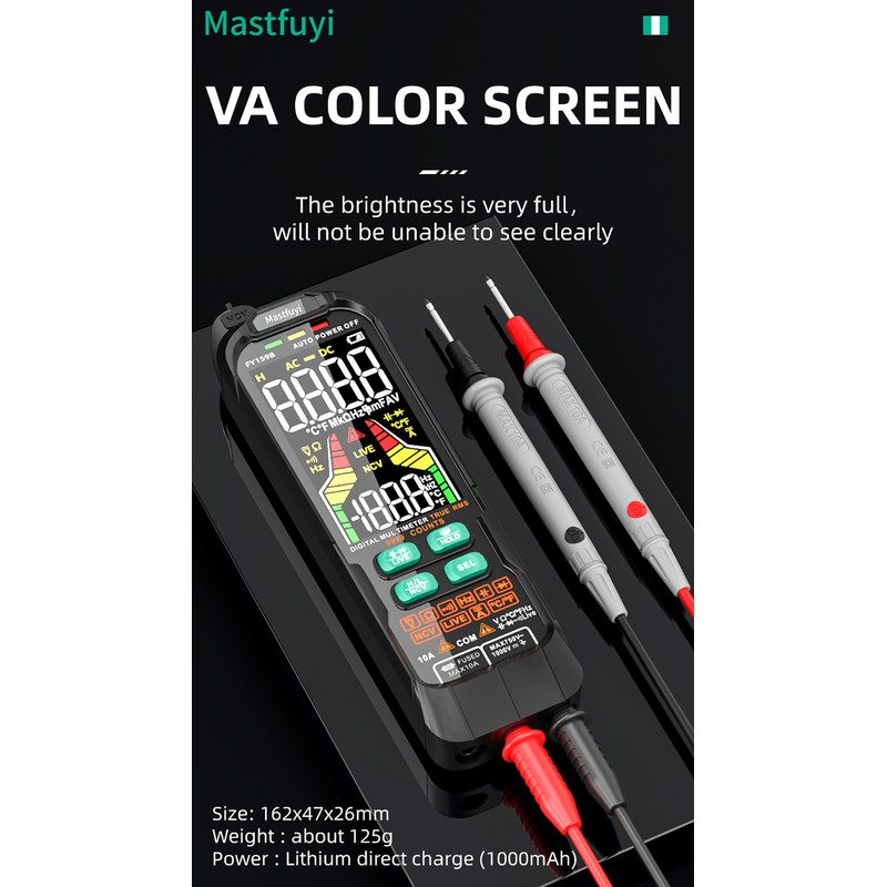 Mastfuyi FY159B Digital Intelligent Multimeter, Fully Automatic Portable Multimeter, Digital