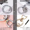 enconson Bling Key Chain with 3 Rings 360 Degree Rotation,