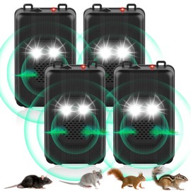 4Pack Electronic Mouse Repellent Devices for Car Rodent Repellent for Car Engines,Garage Battery Operated Mouse Repellent with Light to Keeping Rodents Out of Car Rat Repellent for Vehicle Protection4
