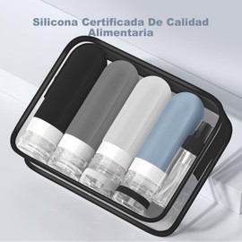 16 Piezas Botellas de Viaje de Silicona, Kit de Botellas para viaje Reutilizable para Artículos Tocador, sin BPA, Contenedores de Viaje para aseo aprobados por la TSA, Kit de Viaje (Colores Neutros)