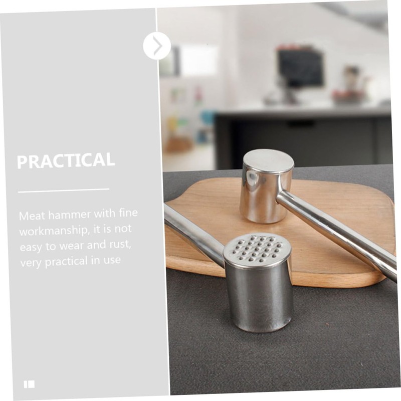 Ipetboom Stainless Steel Meat Mallet Heavy Duty Dual Sided Tenderizer