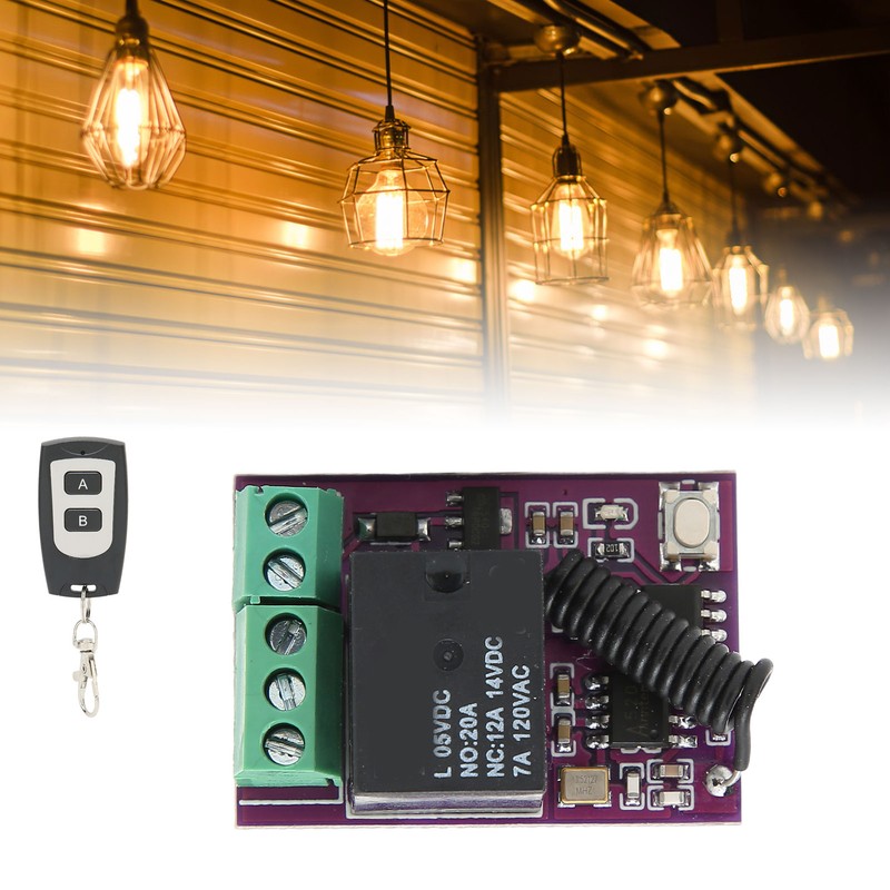 Remote Control Relay Switch 20A Mini Relay Wireless Switch for