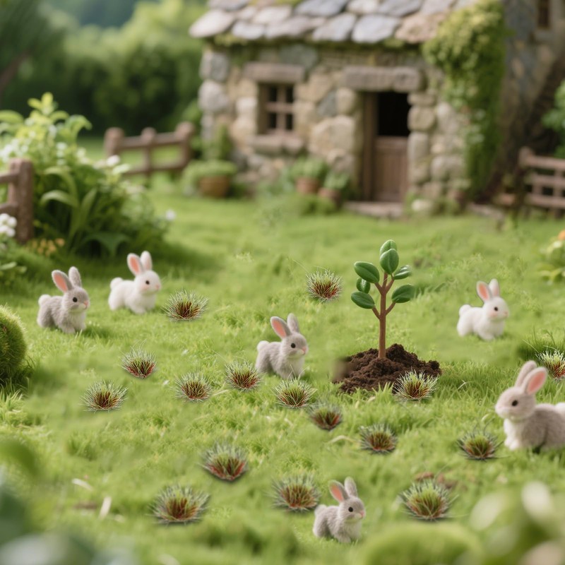 KALIONE 208 PCS Static Grass Tuft Model - 2 Style