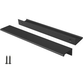 Peaha 10 Pack Kitchen Cabinet Handles 7-1/2 inch Black Pulls for Dresser Drawers Door Edge Finger Pull Aluminum Alloy Hardware