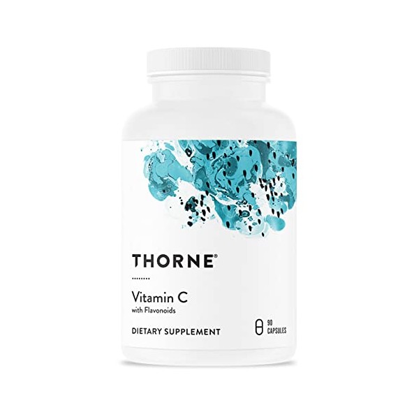 Thorne Vitamin C - Blend of Vitamin C and Citrus Bioflavonoids from Oranges - Support Immune System, Production of Cellular Energy, Collagen Production and Healthy Tissue - Gluten-Free - 90 Capsules