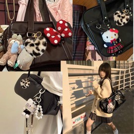 [mental & body cota] Sukuba Keychain, Stuffed Toy, Bag Charm, Adult, Cute, Fur, Heart, Leopard Pattern, Mohumofu Tail, beige leopard