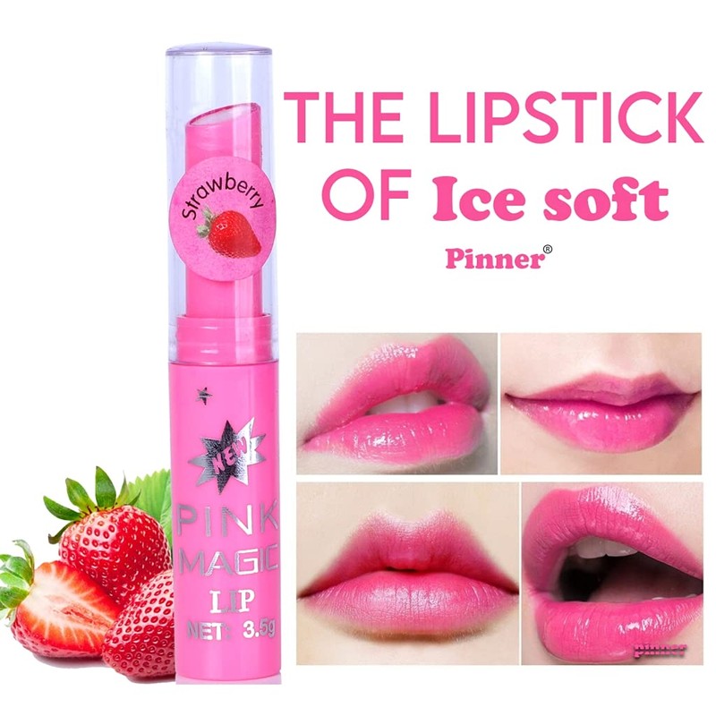 PINNER Fruit Extract Color Changing Pink Magic Lipstick Combo Pack