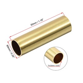 TA-VIGOR 10Pcs Brass Round Tube, 9mm OD 0.5mm Wall Thickness 30mm Length High Strength Seamless Straight Pipe Tubing for DIY Crafts Gardening Hobby Model