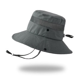 Wisafory Sun Hat Children's Fishing Hat Boonie Hat Summer Bush Hat Wide Brim Hat Sun Protection Foldable Beach Hat Hiking Hat UV Protection Summer Hat for Girls and Boys, darkgray, Unit size