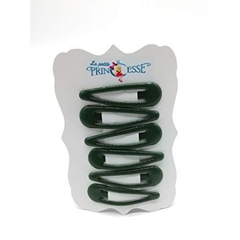 Bottle Green School Uniform dark green Colour Girls Hair Clips Snap Bendy Side Metal Clip x6