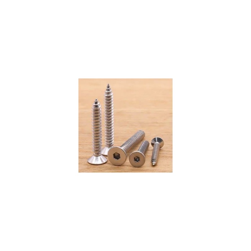 M6 x 16mm Flat Socket Cap Head Self Tapping Screws,