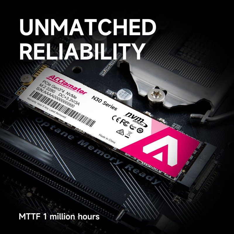 Acclamator 512GB SSD NVMe M.2 2280 PCIe Gen3x4 Internal Solid