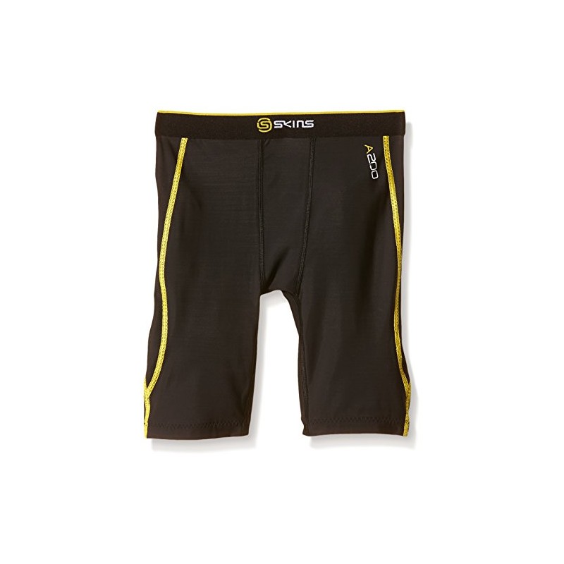 Skins Youth A200 Compression Running Shorts Black Black/yellow Size:M