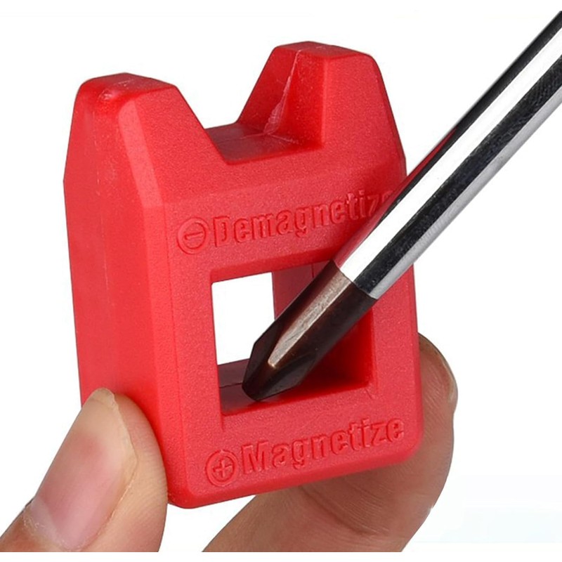 Red Lightweight Magnetizer Demagnetizer for Screwdriver Bits Tips Screw Driver