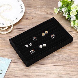 Caja de Almacenamiento de Anillos, Bandeja de Exhibición de los Anillos de la Joyería Caja de la Ranura de Terciopelo Caja para Anillos, 4Ccolores 7 R