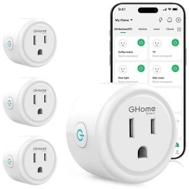 ‎GHome Smart GHome Smart Mini Plug, WiFi Outlet, Alexa/Google Home Compatible White Automate