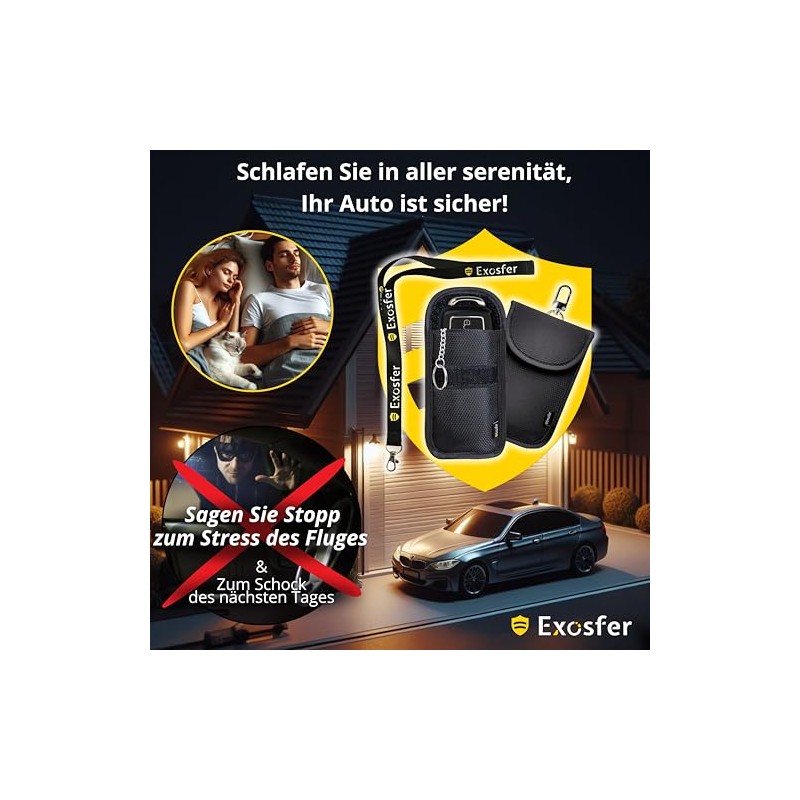 Keyless Go Protection Car Key Case Ripstop Fabric - RFID